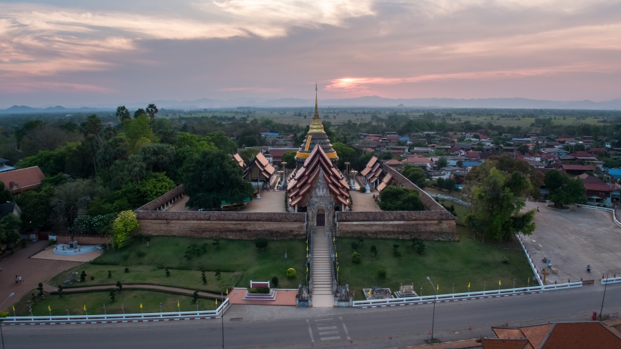 Aerial,View,Of,Wat,Phra,That,Lampang,In,Lampang,Province,