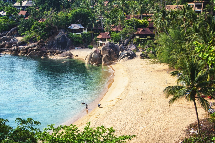 Very secure beach (Silver) at thai island Koh Samui, Thailand