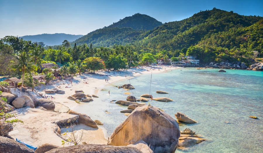 Silver beach, Crystal Beach beach view at Koh Samui Island Thailand