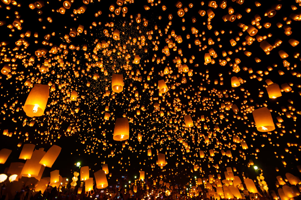 Yi Peng Festival Loy Krathong  in Chiang Mai 