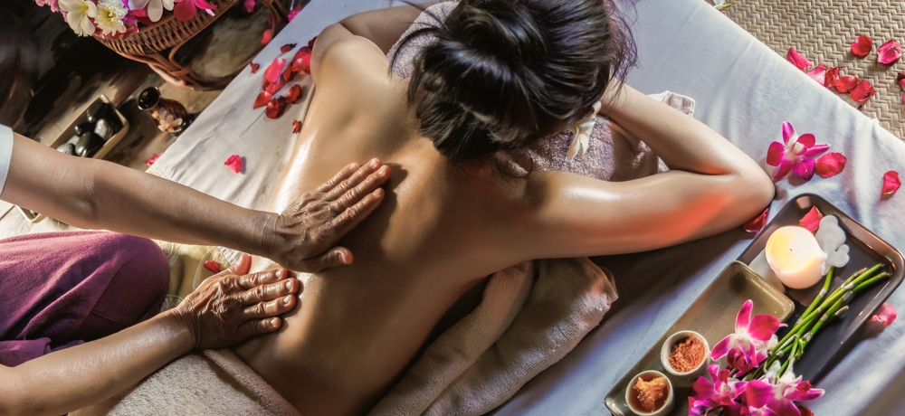 Woman getting body massage