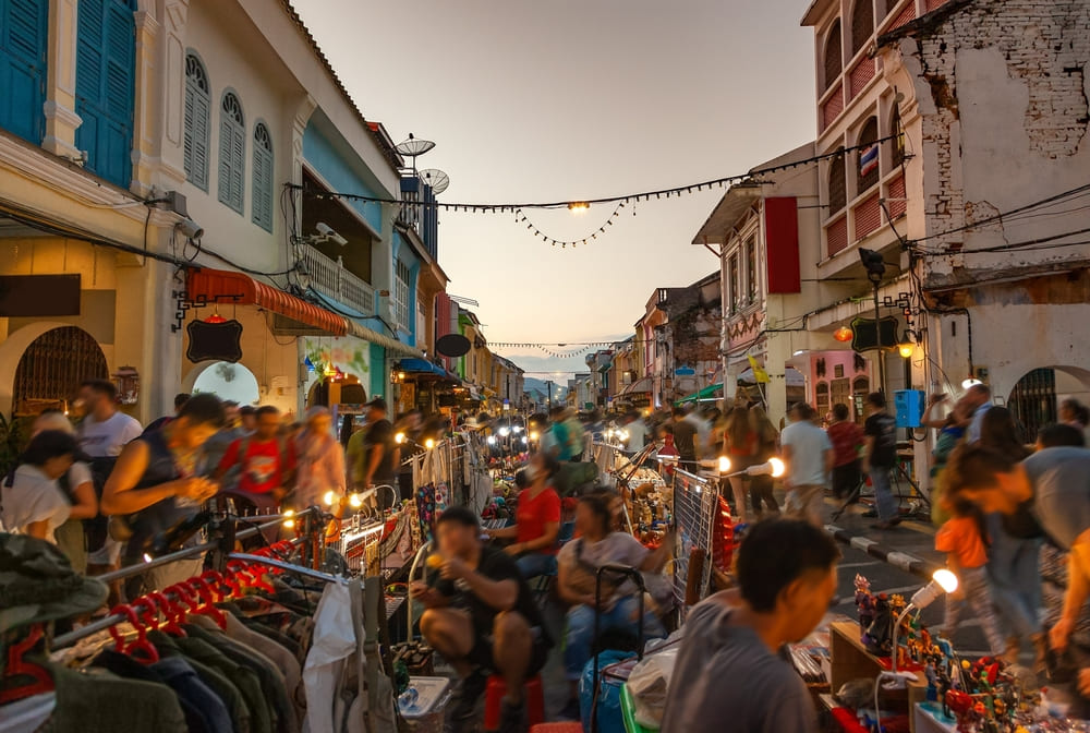 Bustling Phuket walking street