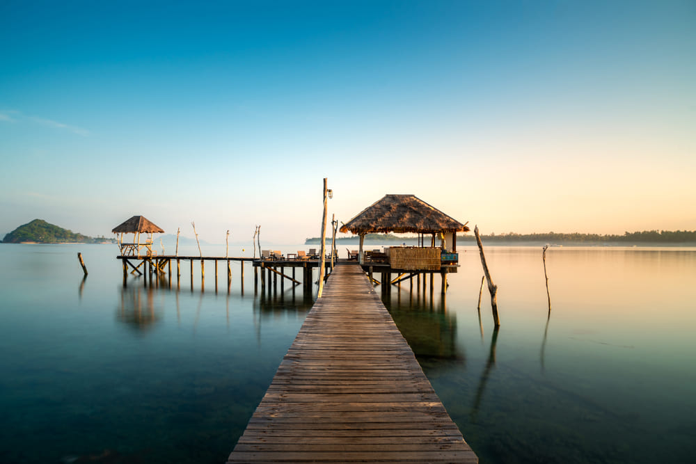 Wooden beach bar in Koh Mak, Trat