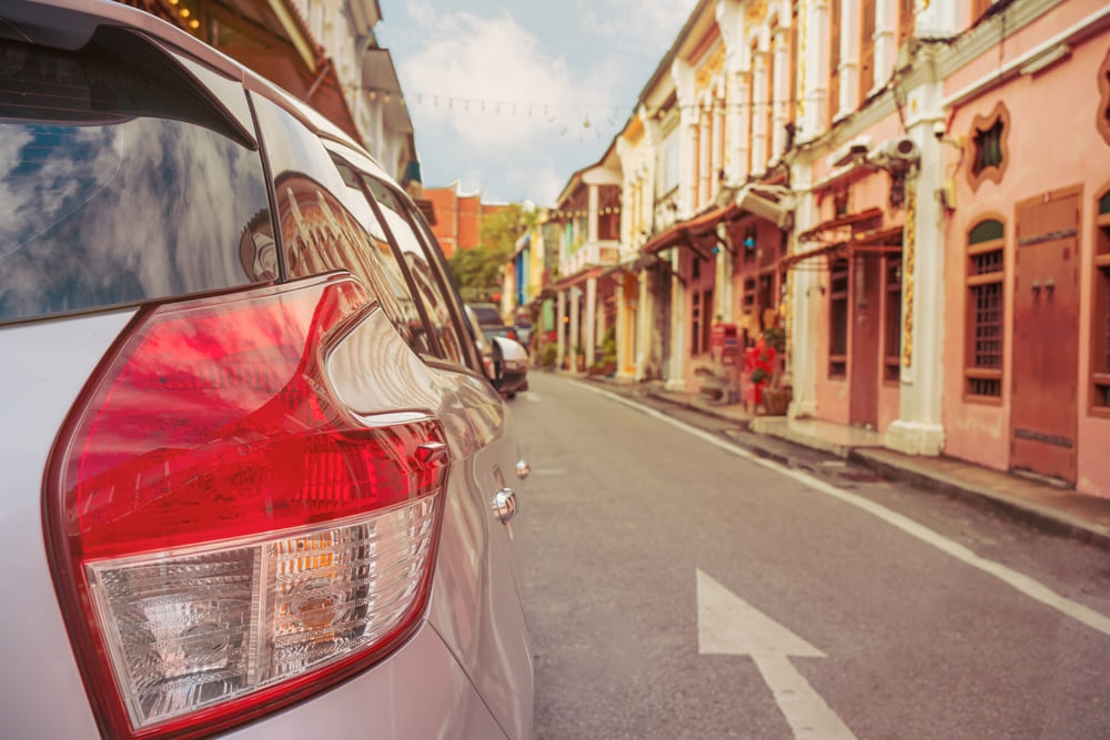 Parked car in Phuket Old Town
