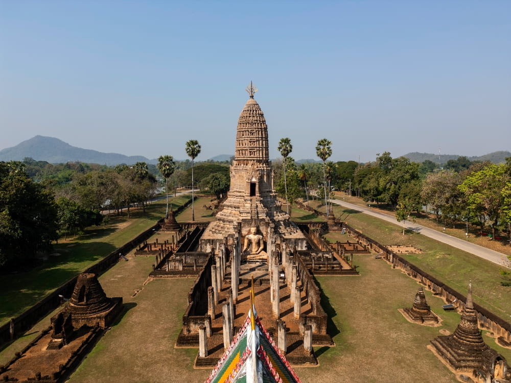 Aerial view of Wat Phra Sri Rattana Mahathat Rajaworaviharn, Sukhothai