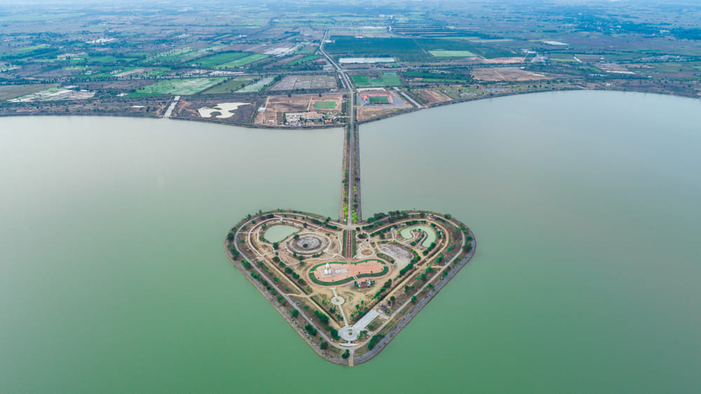 Aerial view of the Holy Heartland - Talayluang, Sukhothai