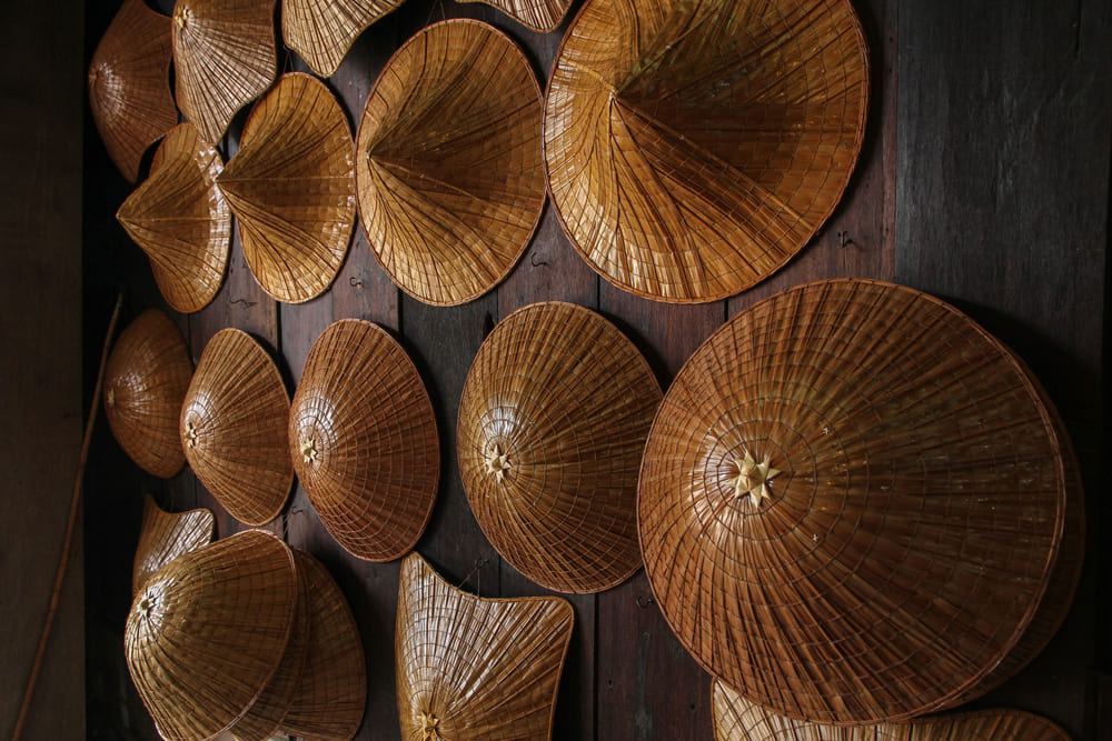 Traditional hat made from palm leaves in Ban Nam Chiao, Trat
