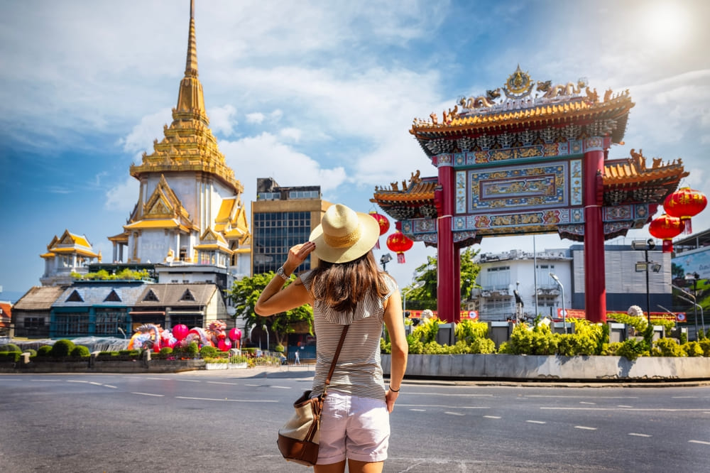 a woman at Chinatown Gate