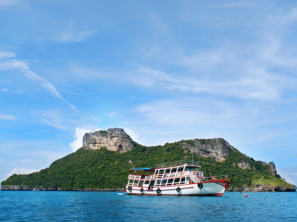 Boat on water at Ang Thong National Marine Park