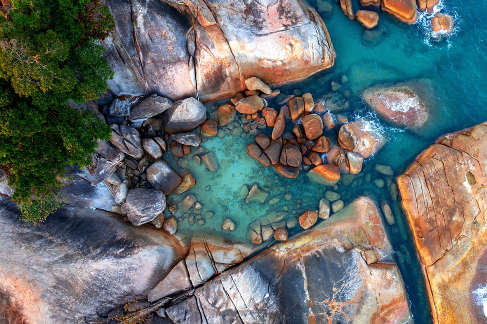 Aerial View of the Seashore near Lamai Beach, Koh Samui