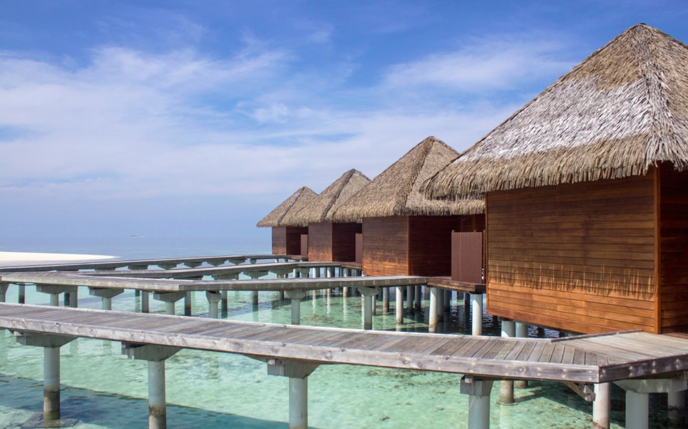 Overwater bungalows in Kandolhu, Maldives Island