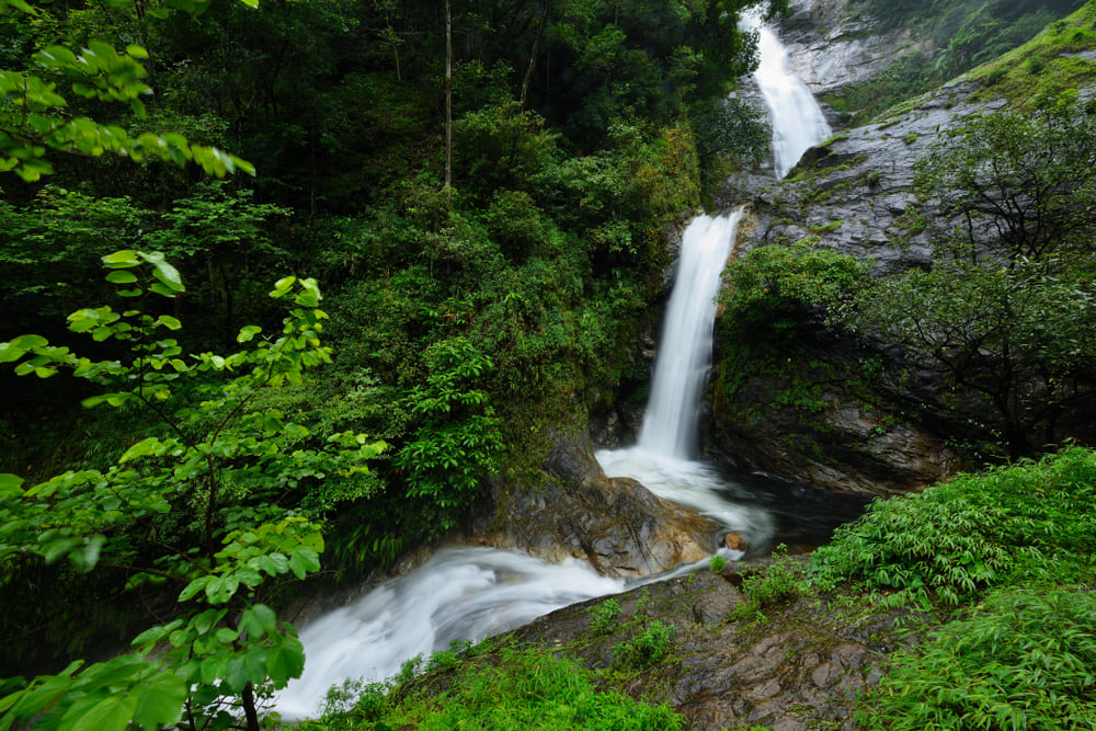 Long stream of Mae Pan Waterfall in Doi Inthanon