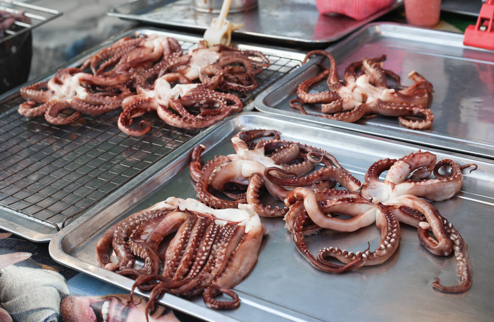 Octopus Stall at Lamai Night Market, Koh Samui