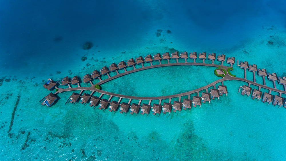 Overwater resorts in Kandima, Maldives Island