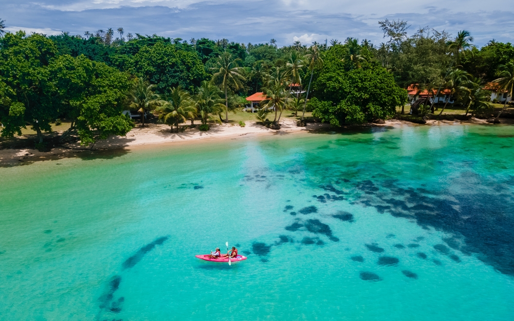 Tourists Kayaking in the Sea of Koh Mak, Thailand