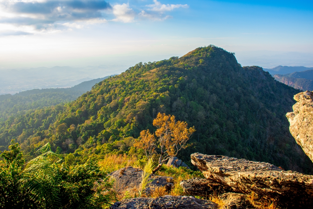 Landscape view of the mountain at Khao Luang in Ramkhamhaeng National Park
