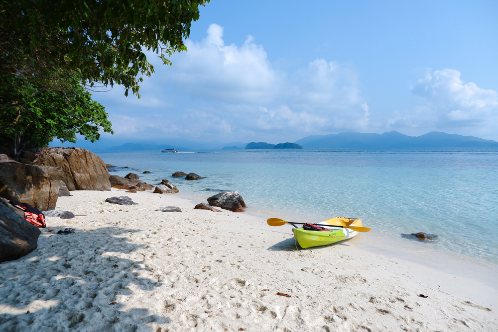 Kayak on the sandy beach of Koh Wai island, Trat, Thailand