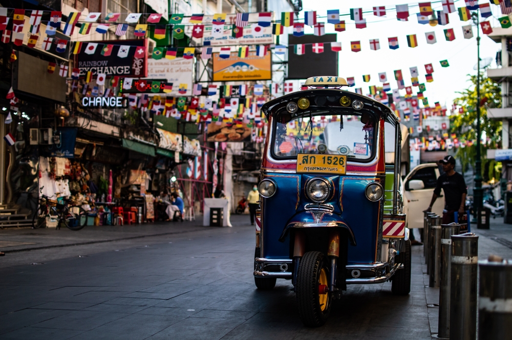 Tuk Tuk parked on Khao San Road in Bangkok