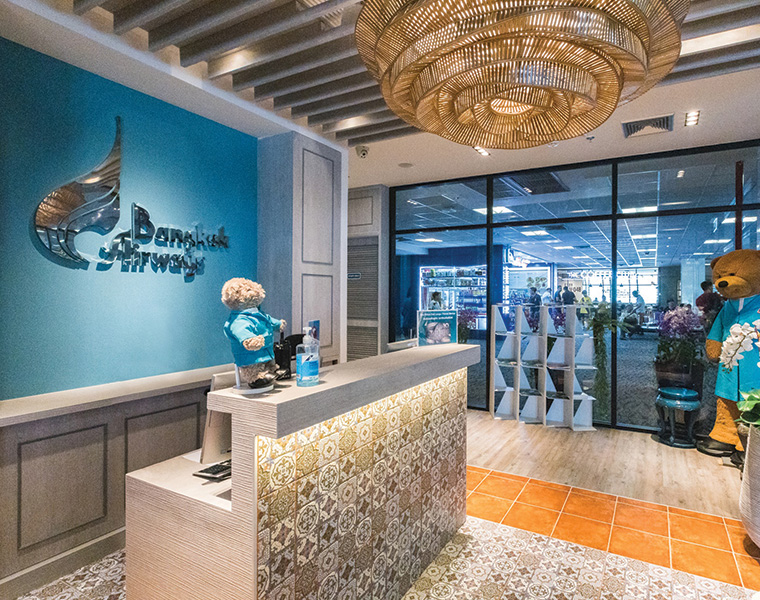 Front counter of the Bangkok Airways Boutique Lounge