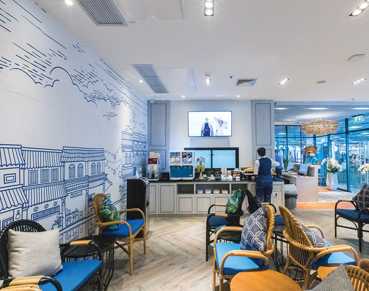 Interior view of The Bangkok Airways Boutique Lounge at Phuket Airport