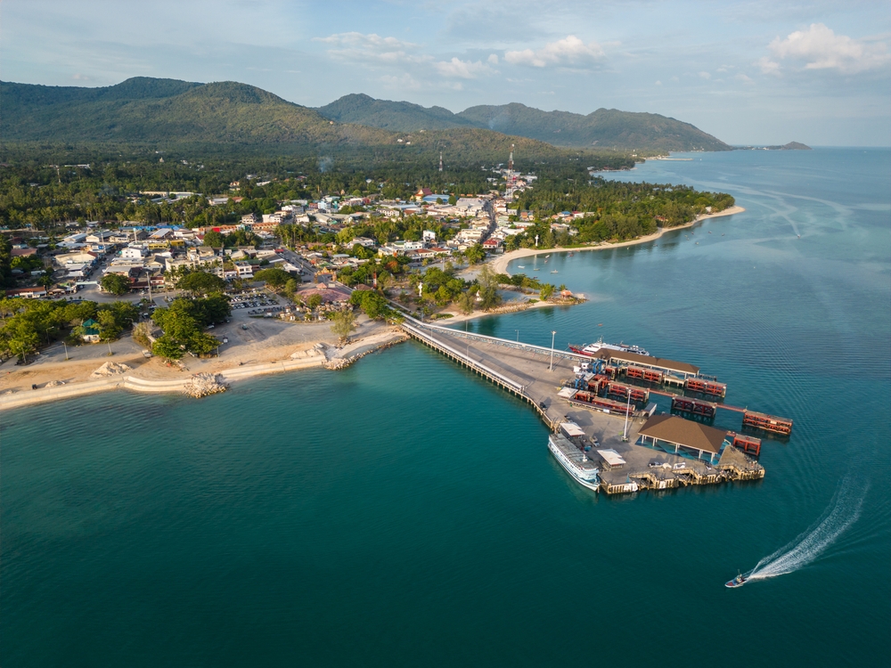 Top view of Thong Sala Pier at Koh Phangan