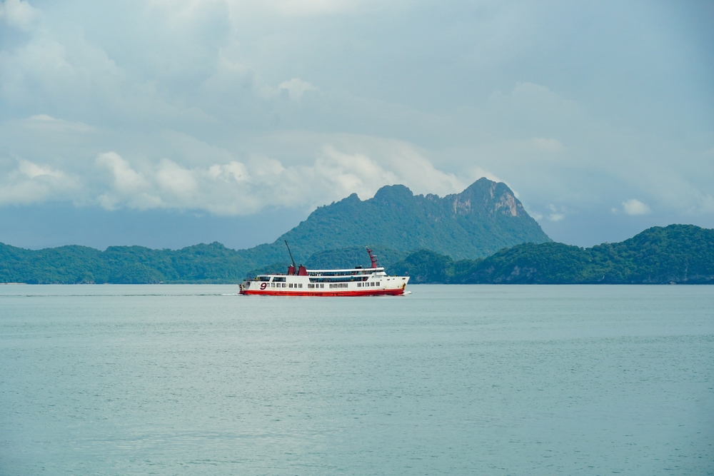 Ferry on the sea in the Gulf of Thailand