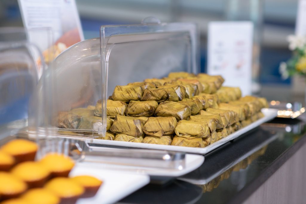 Signature Thai dessert Khao Tom Mat served at the Bangkok Airways Boutique Lounge.