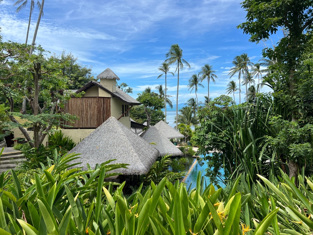 Buildings surrounded by green forest at Kamalaya Wellness Sanctuary