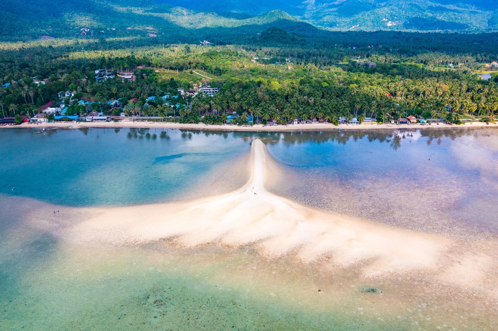 Aerial view of Hin Kong Beach in Koh Phangan