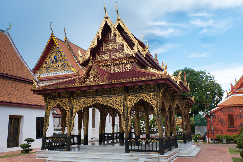 Traditional Thai Sala with gold exterior at Bangkok National Museum