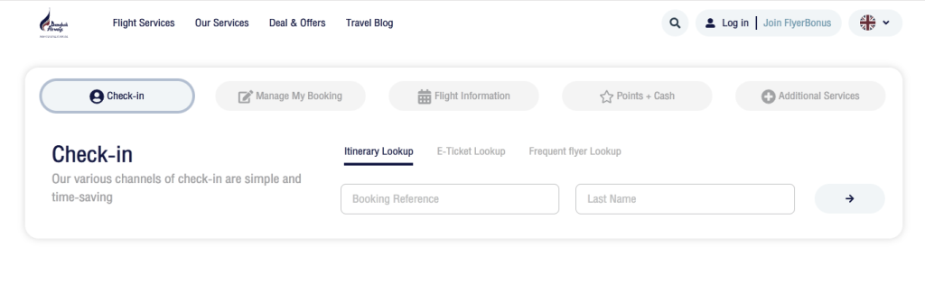 Bangkok Airways Self-Service Online Check-in