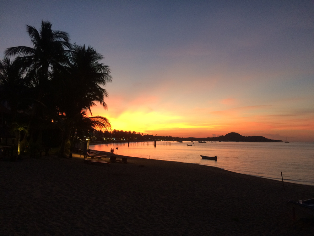Sunset view at the beach of Bophut, Koh Samui