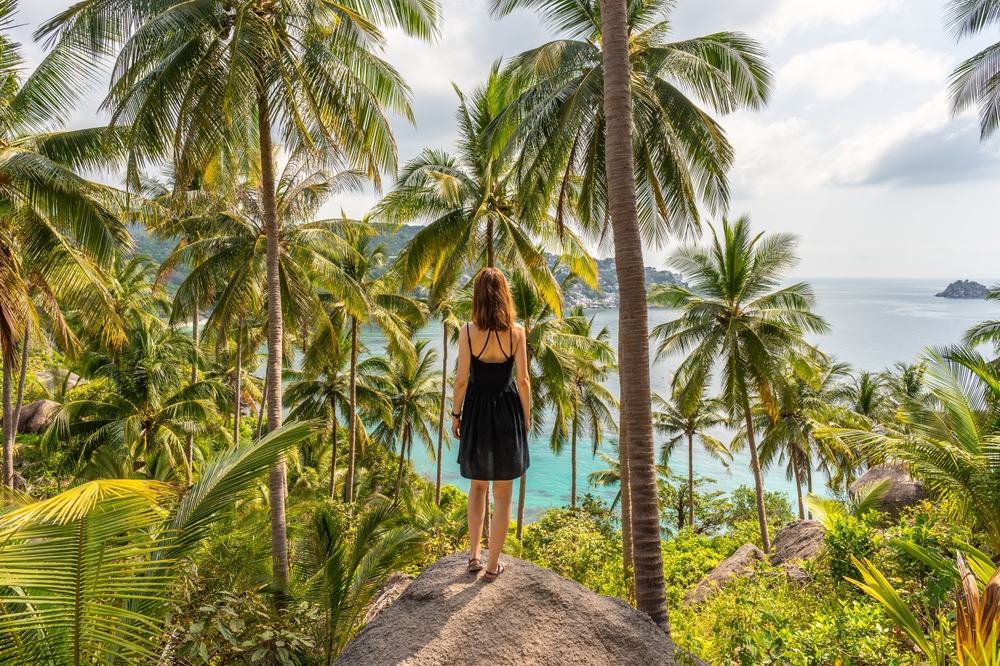 จุดถ่ายภาพระหว่างทางขึ้นของจุดชมวิวจอห์น-สุวรรณ เกาะเต่า จังหวัดสุราษฎร์ธานี