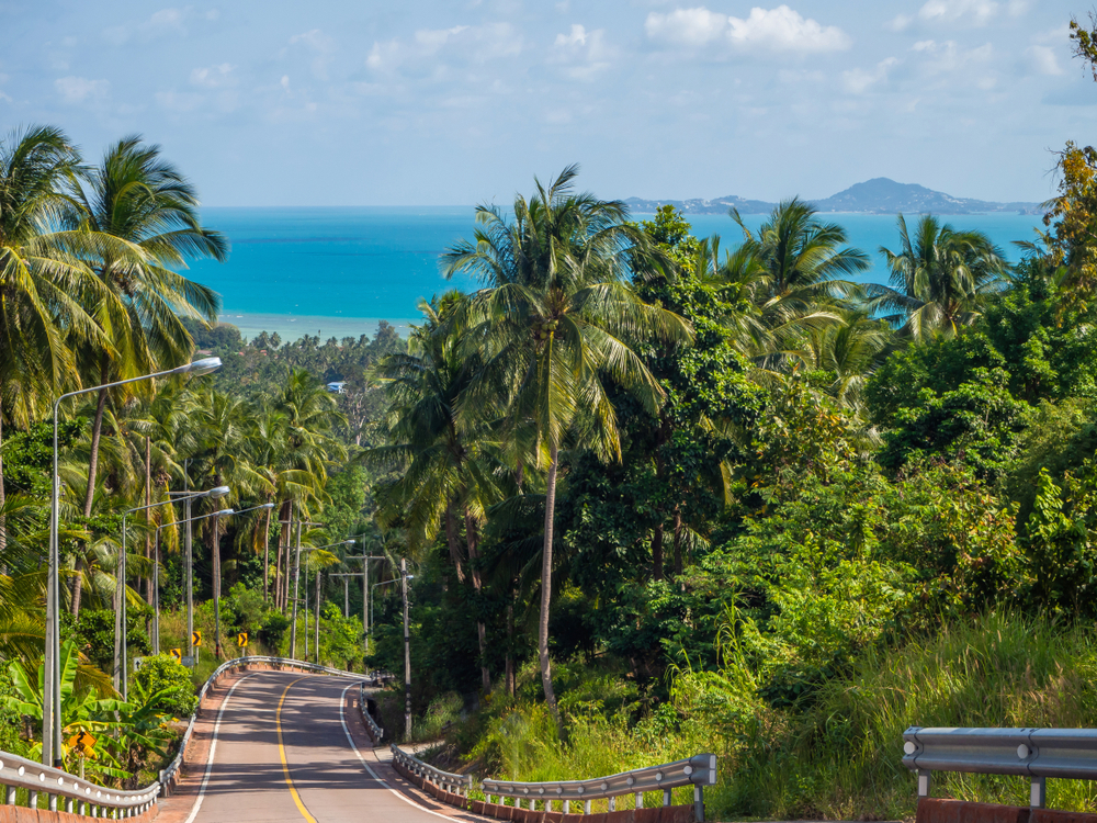 ถนนสายบ้านใต้ - หาดริ้น เกาะพะงัน จังหวัดสุราษฎร์ธานี