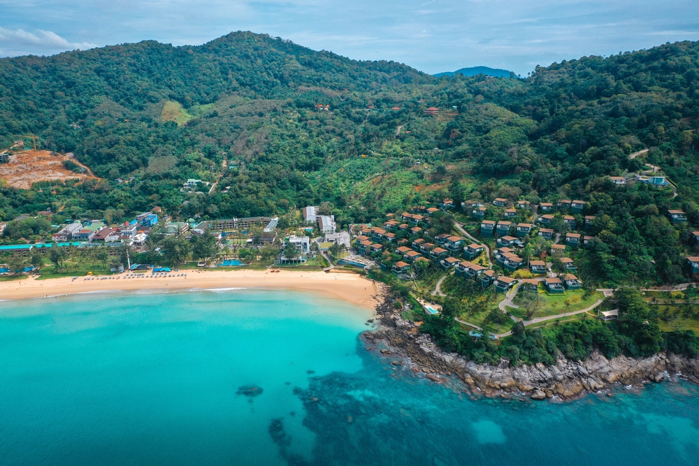Aerial view of a resort at Kata Beach, Phuket