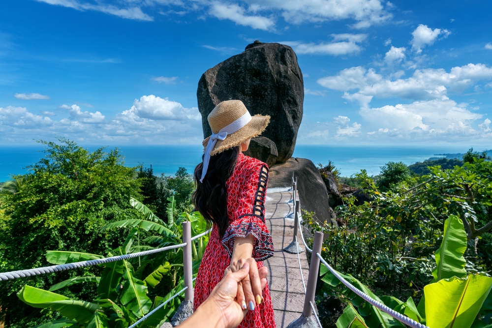 Capturing a million-dollar view at the scenic Overlap Stone 1 in Koh Samui.