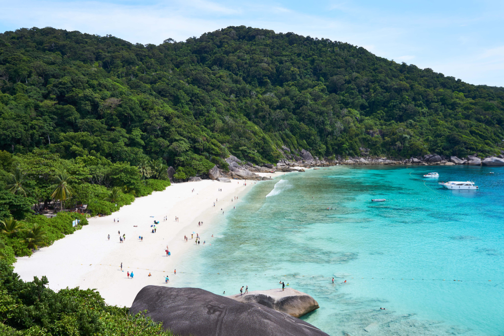 Aerial view of Donald Duck Bay on Similan Island No. 8
