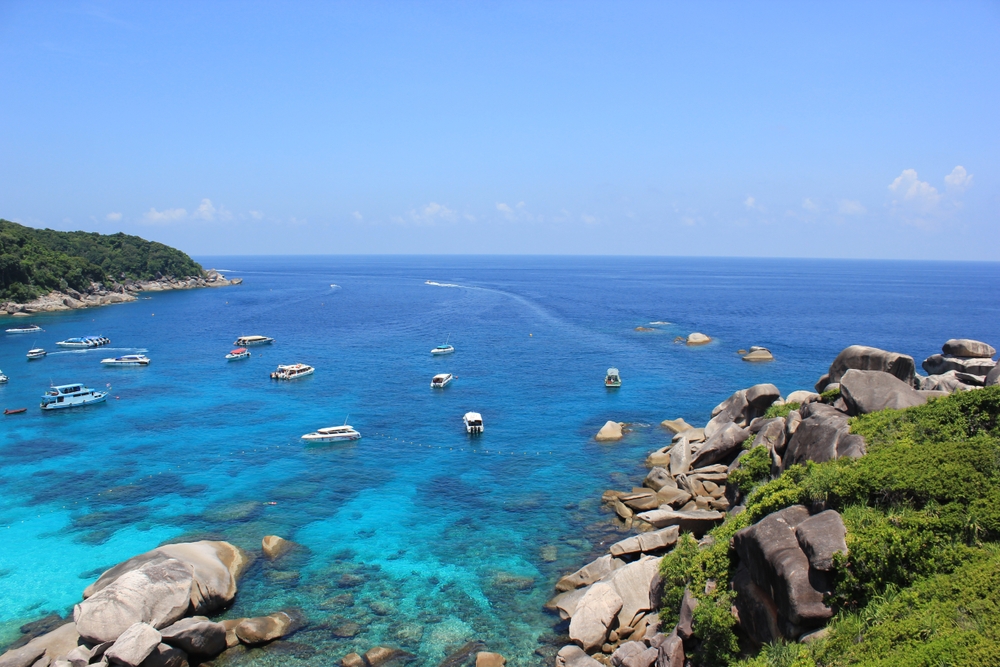 View of Andaman Sea from Donald Duck Bay on Similan Island No. 8