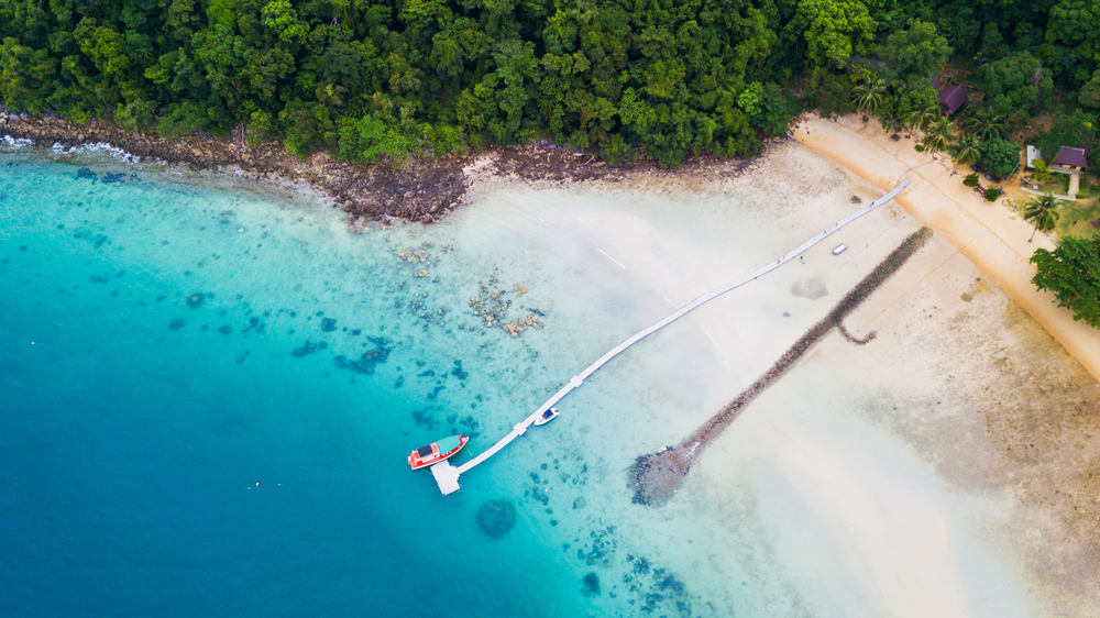 The National Park beach side of Koh Rang Yai in Mu Koh Rang, Trat Province, Thailand.