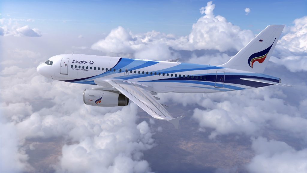 A Bangkok Airways aircraft in flight, completing your seamless codeshare booking experience in one single reservation.