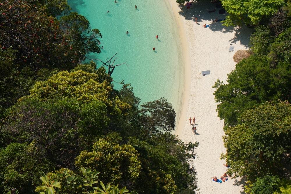 The breathtaking 360-degree viewpoint overlooking the Andaman Sea on Hong Island, a popular day-trip destination from Ao Nang Beach.